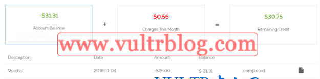 Vultr支持微信付款-Vultr微信充值付款教程